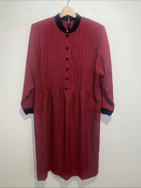 Lady dorby Dresses & Skirts - Vintage Lady Dorby Red and Black Houndstooth Trousers Dress Size 14W